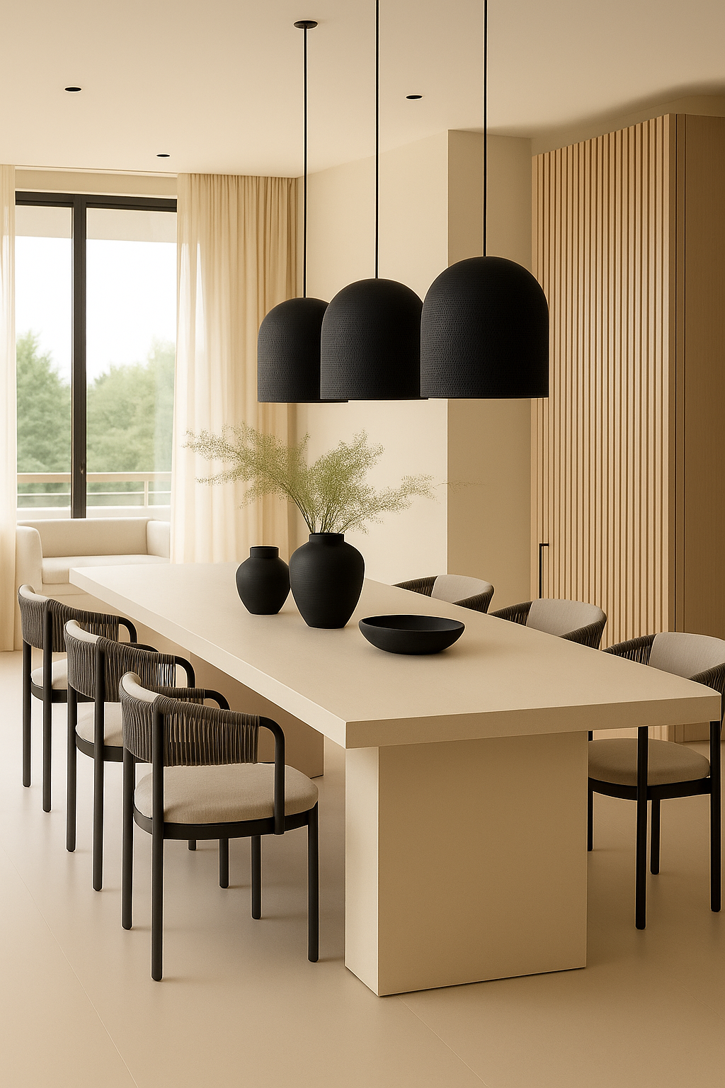mesa de comedor de microcemento