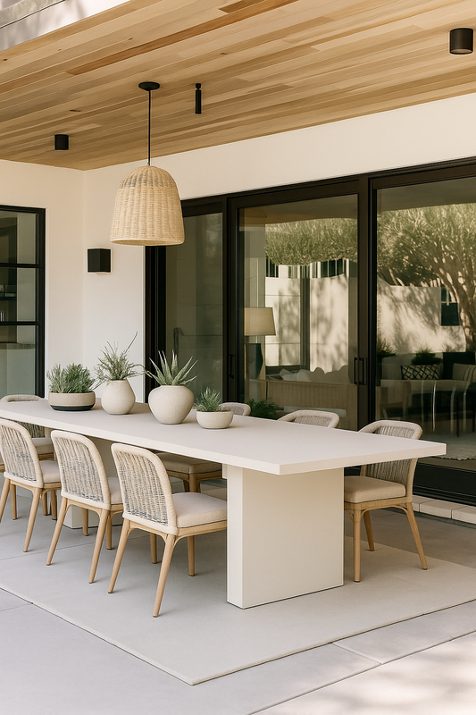 mesa de comedor de microcemento