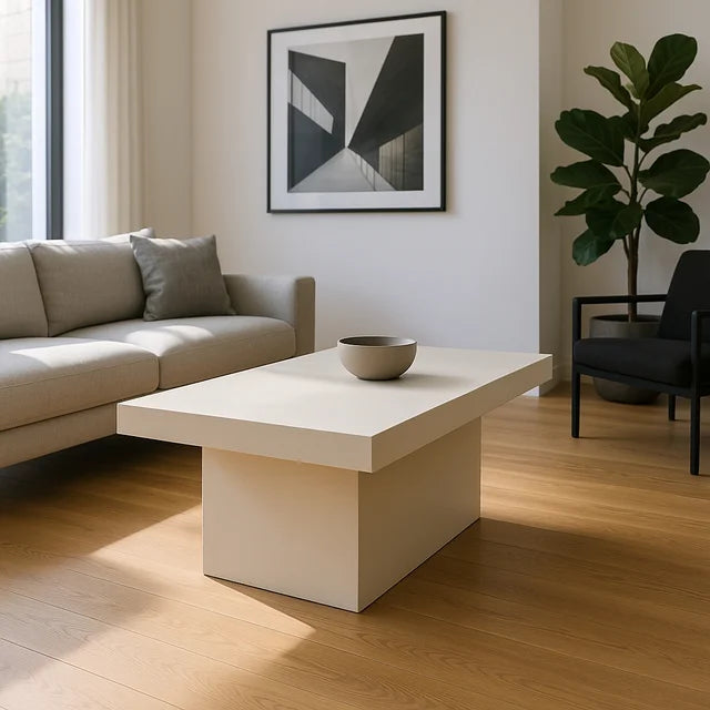 Mesa de centro de microcemento recta