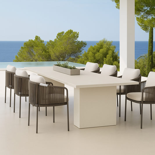 mesa de comedor de microcemento