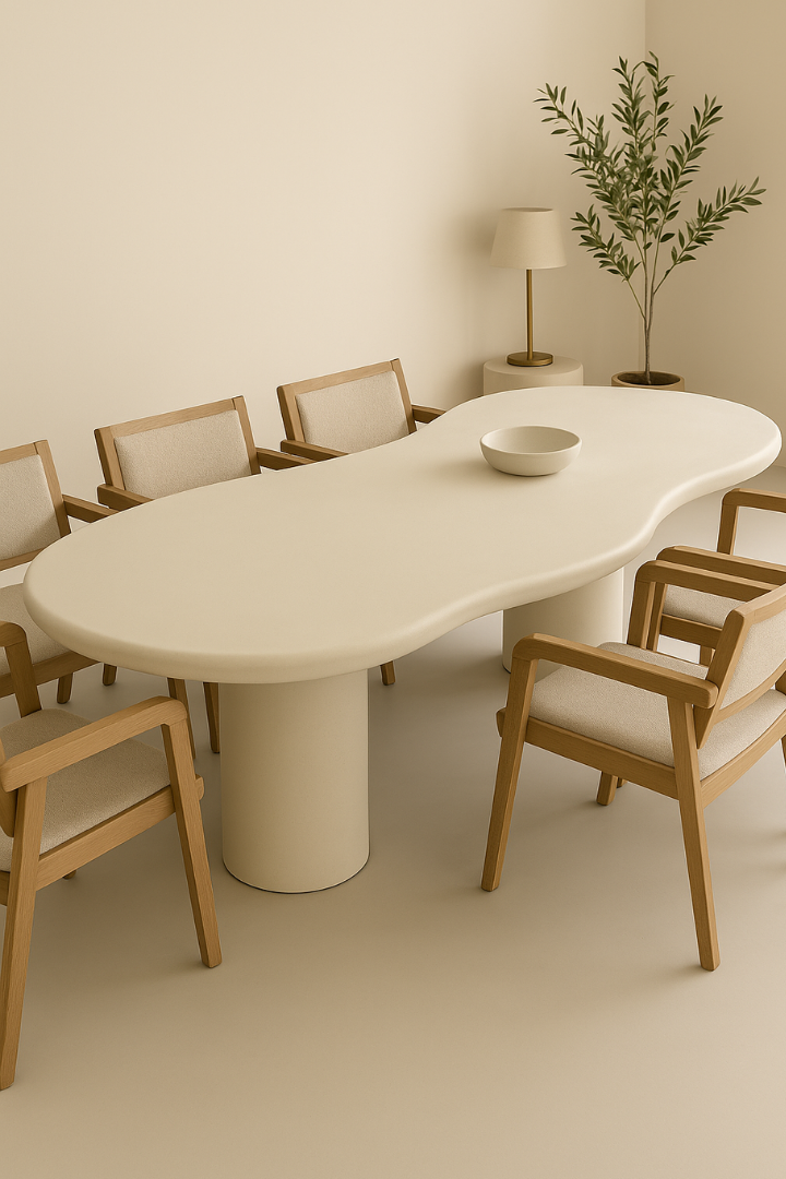 Mesa organica microcemento
