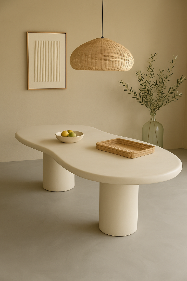 mesa de microcemento organica