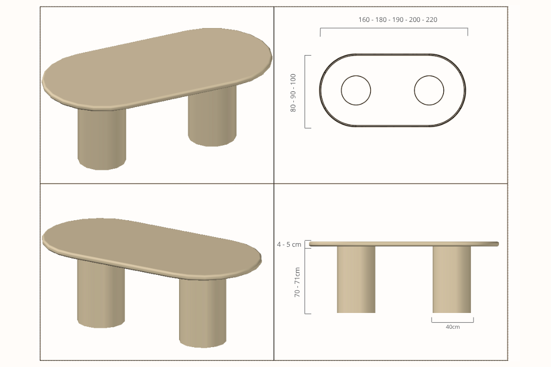 Mesa de microcemento