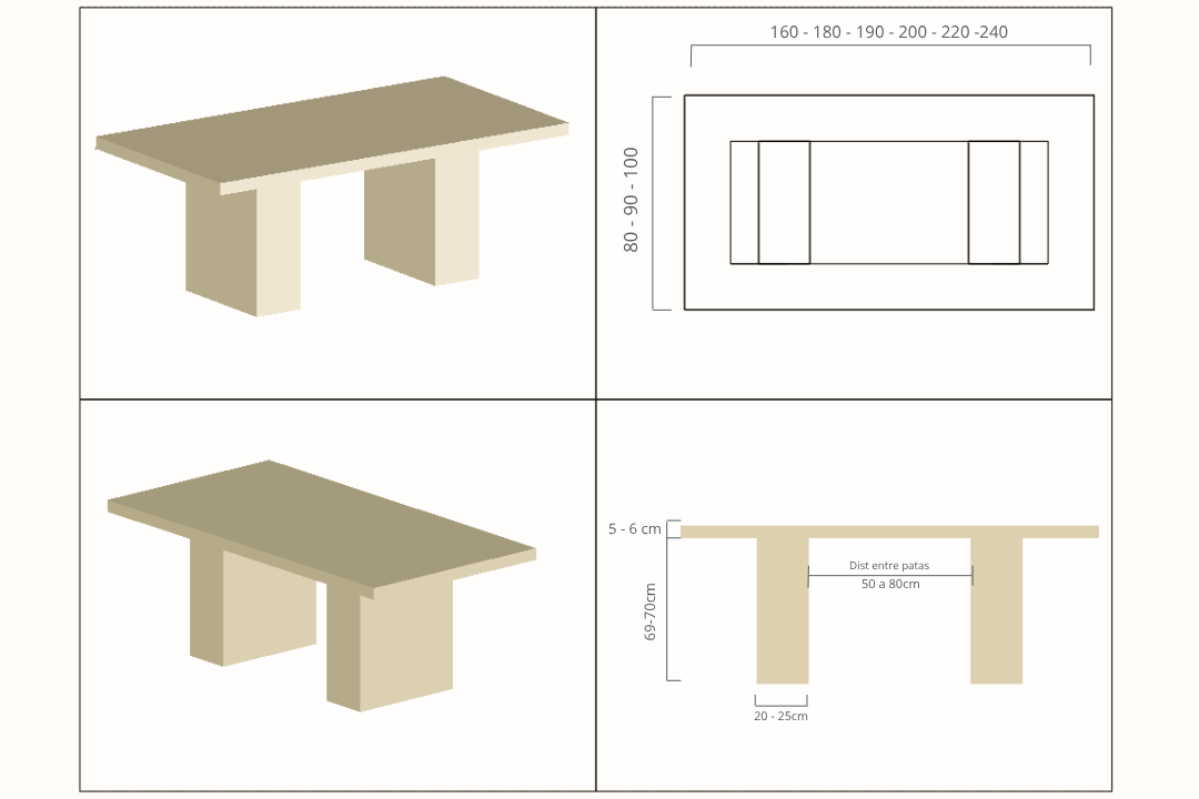 mesa de comedor de microcemento