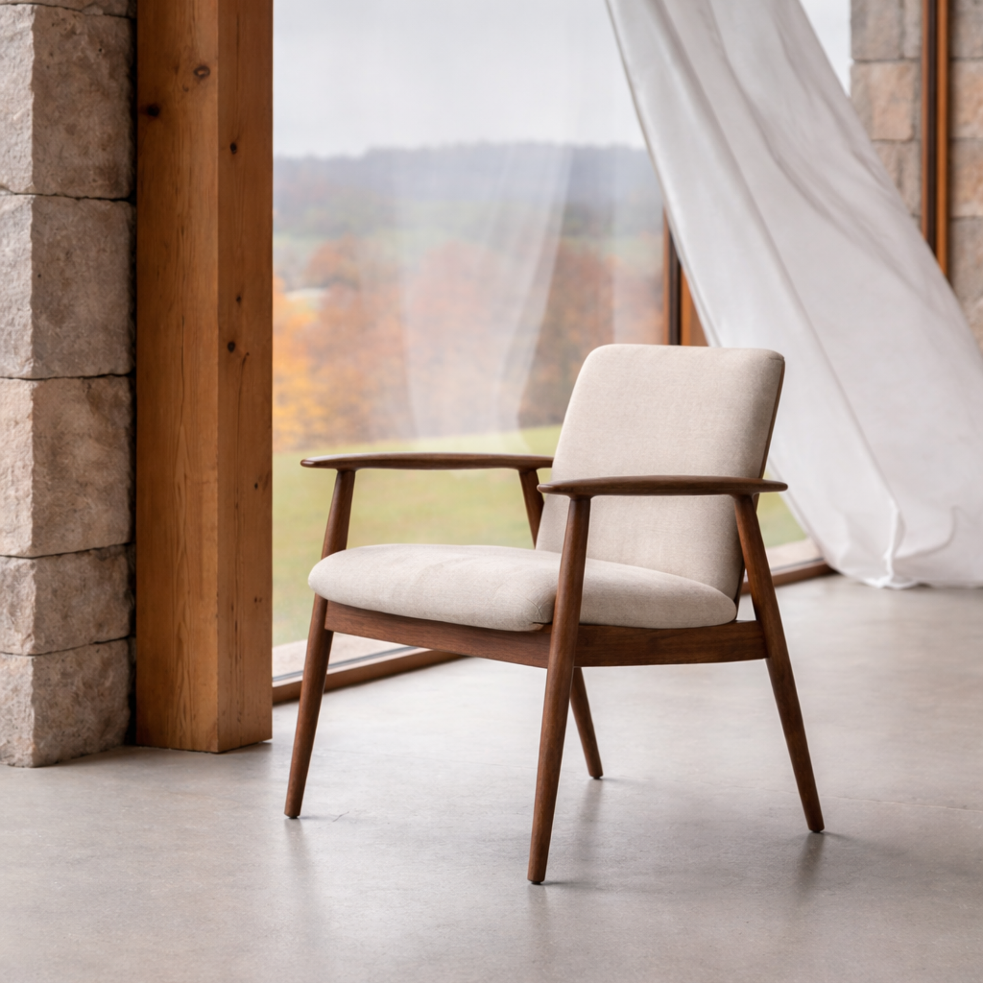 silla madera maciza de fresno