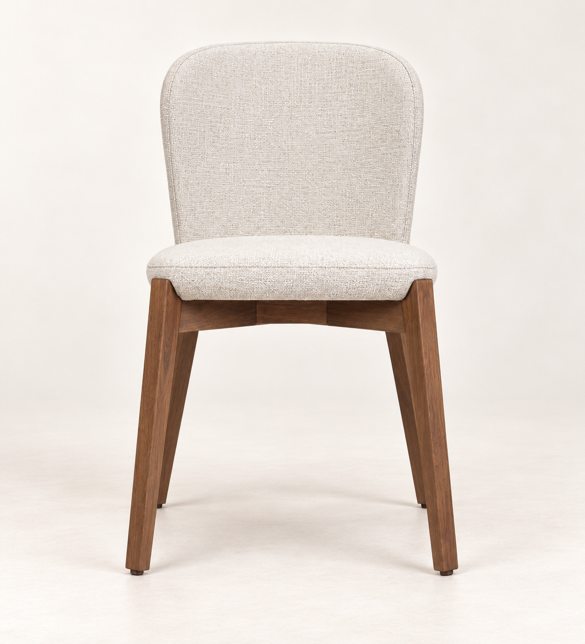 Silla Alba sin brazos, madera de haya tono medio, asiento tapizado, vista ambiente