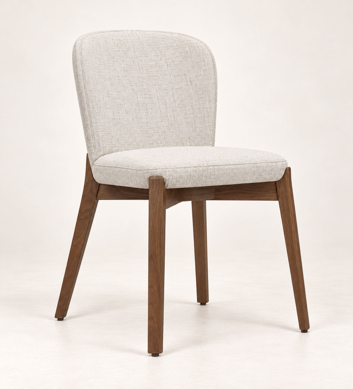 Silla Alba sin brazos, madera de haya tono medio, asiento tapizado, vista ambiente