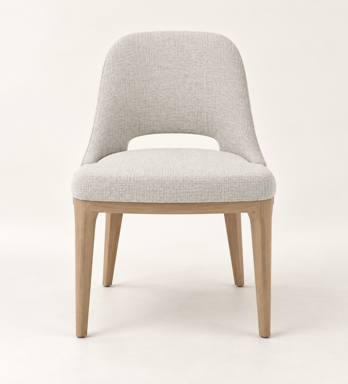 Silla Aura, madera medio, asiento tapizado, vista ambiente