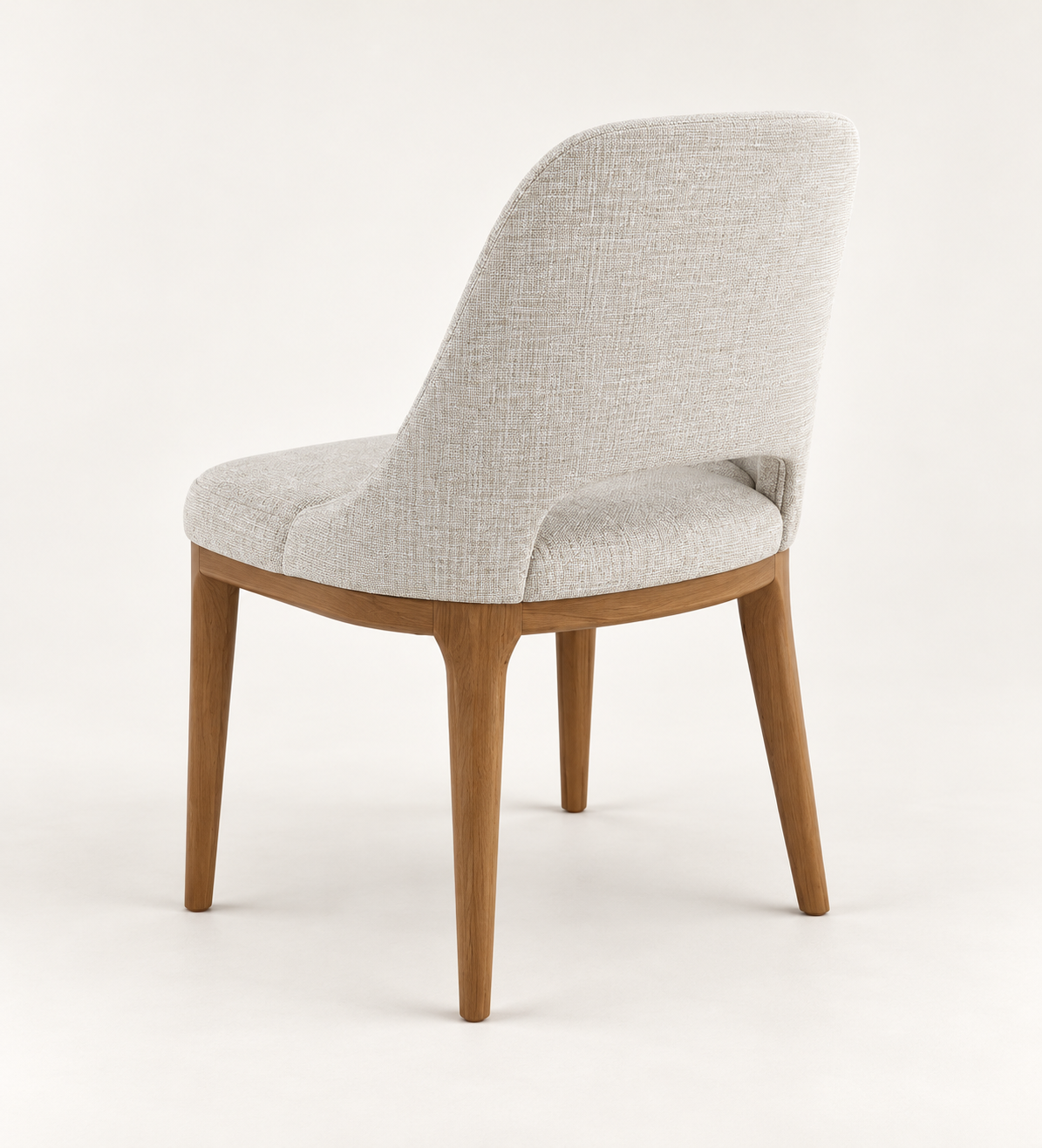 Silla Aura, madera medio, asiento tapizado, vista ambiente