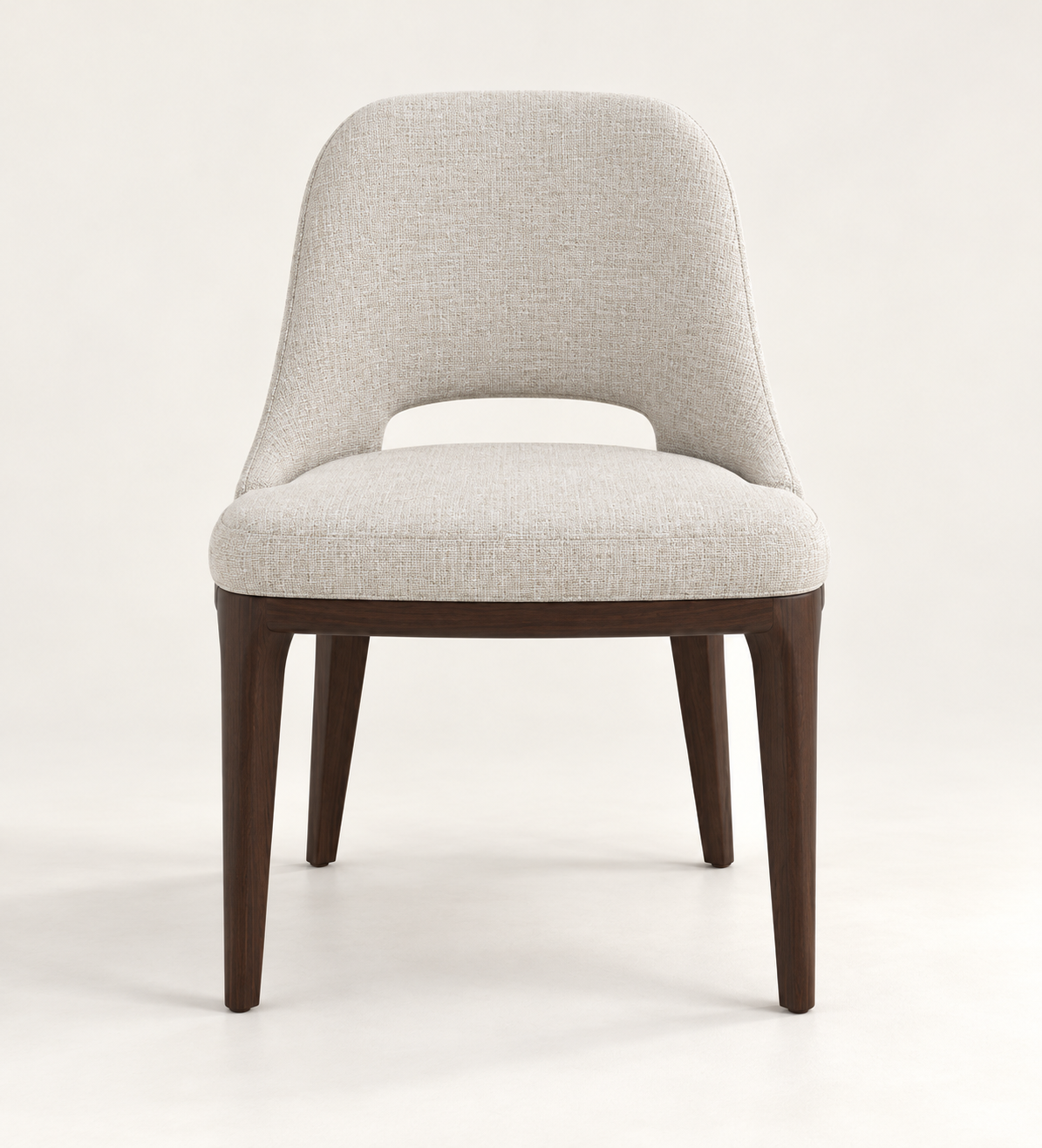 Silla Aura, madera medio, asiento tapizado, vista ambiente