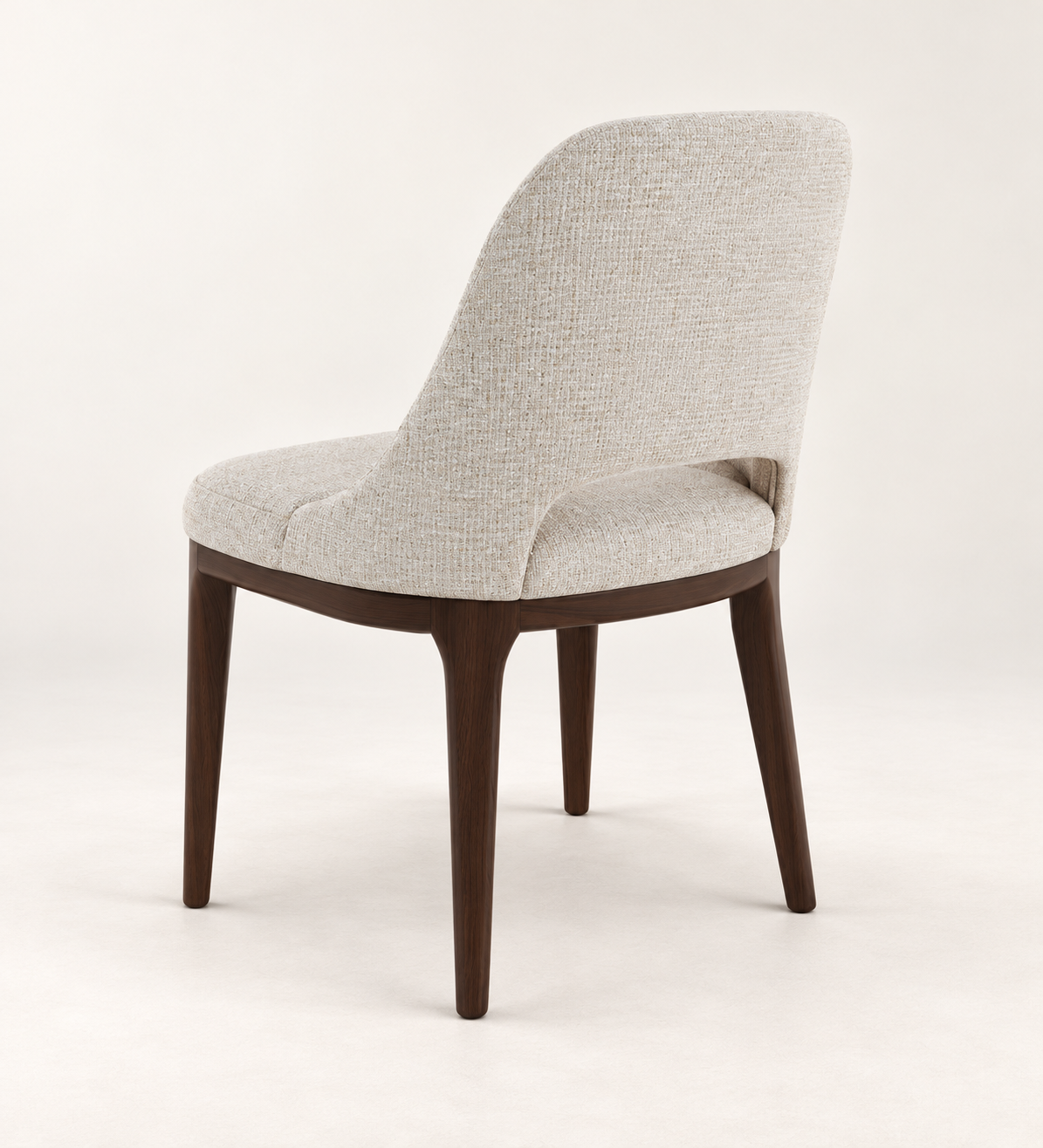 Silla Aura, madera medio, asiento tapizado, vista ambiente