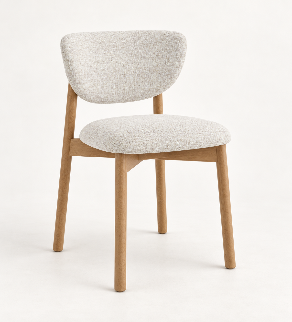 Silla Brisa, madera medio, asiento tapizado, vista ambiente