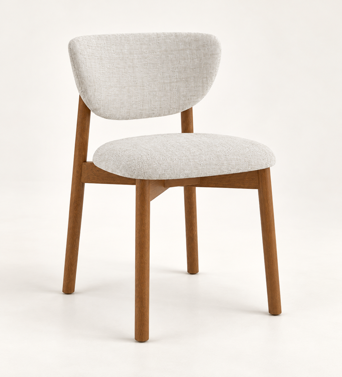 Silla Brisa, madera medio, asiento tapizado, vista ambiente