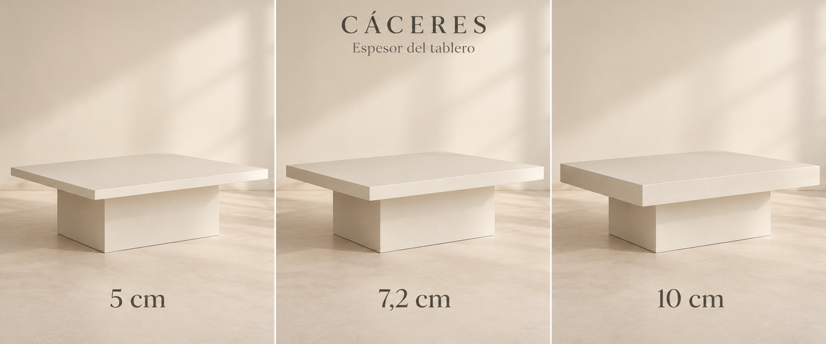 Mesa de centro de microcemento recta