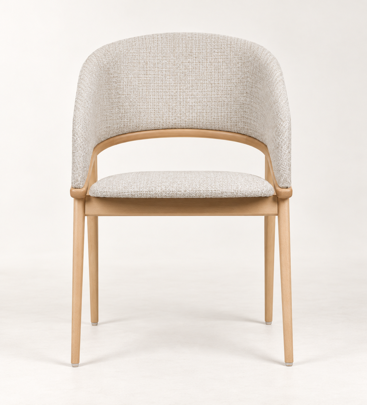 Silla Duna, madera medio, asiento tapizado, vista ambiente