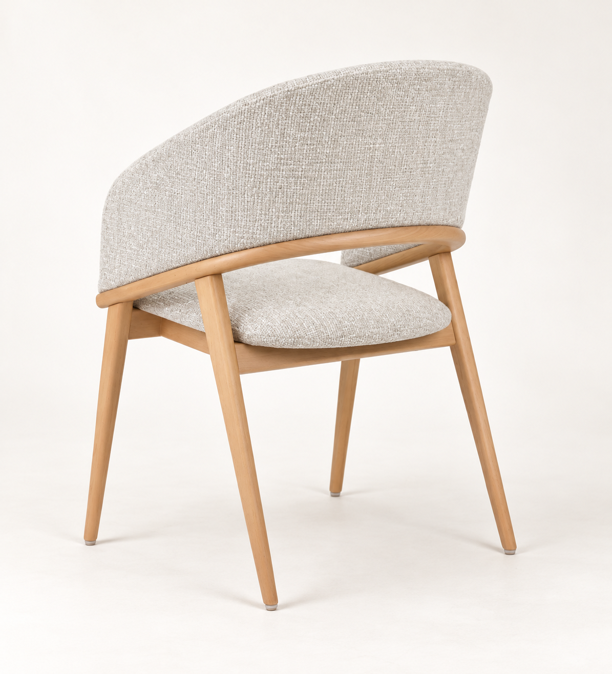 Silla Duna, madera medio, asiento tapizado, vista ambiente