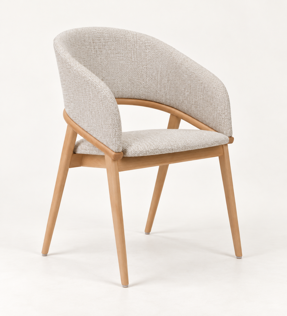 Silla Duna, madera medio, asiento tapizado, vista ambiente