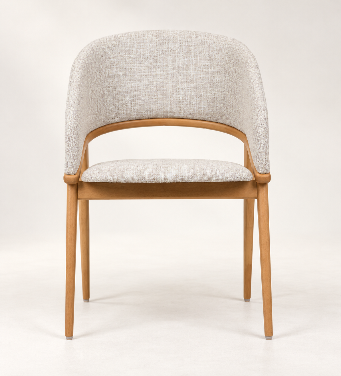 Silla Duna, madera medio, asiento tapizado, vista ambiente