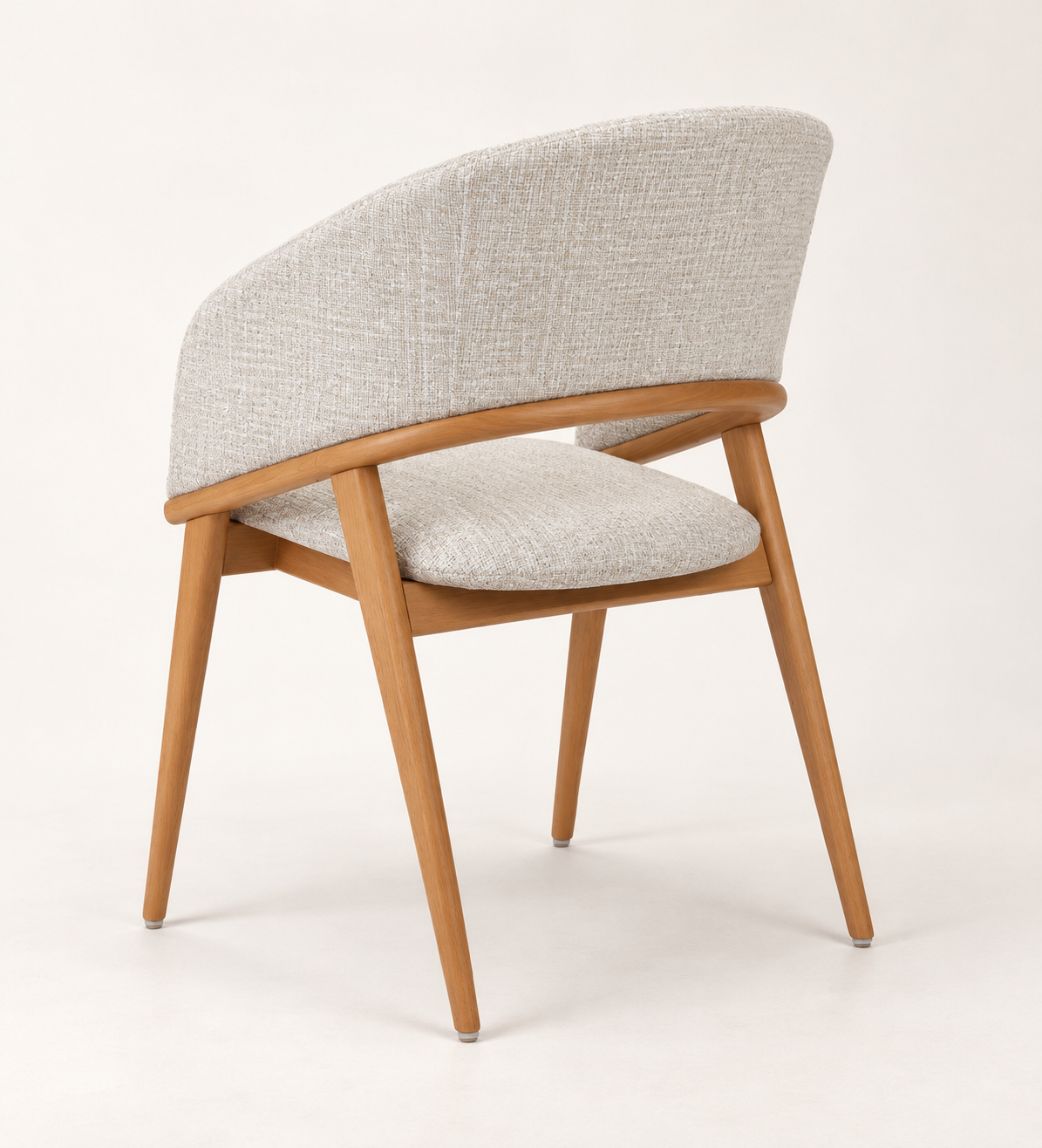 Silla Duna, madera medio, asiento tapizado, vista ambiente