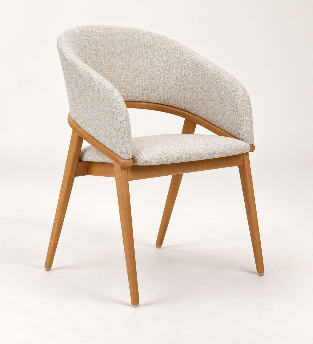 Silla Duna, madera medio, asiento tapizado, vista ambiente