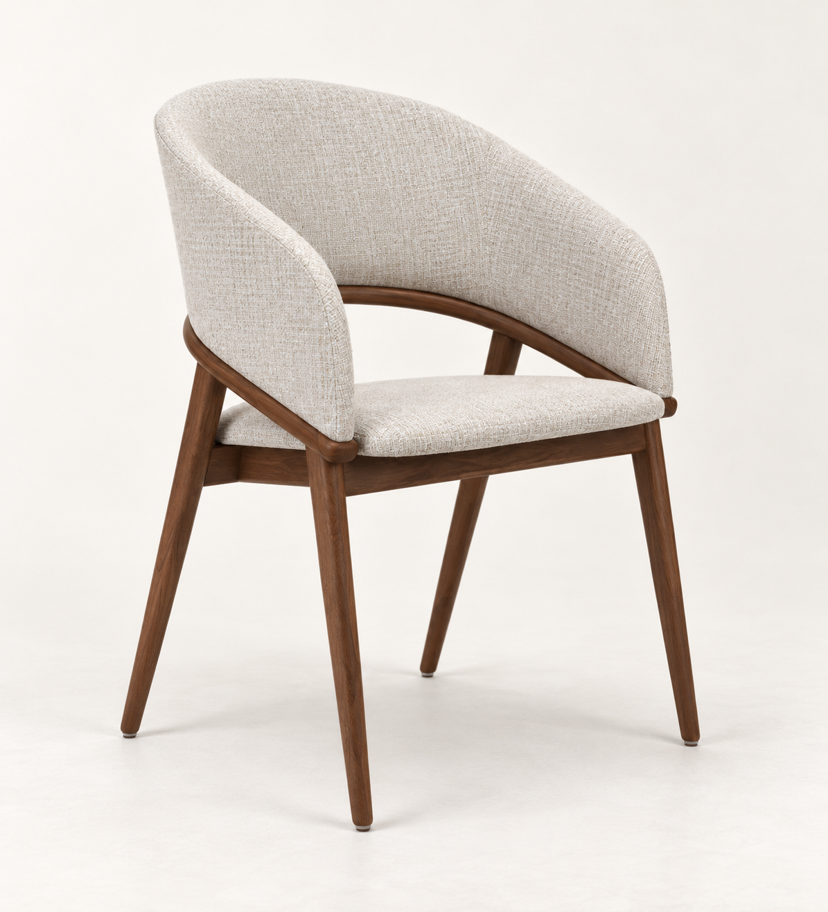 Silla Duna, madera medio, asiento tapizado, vista ambiente