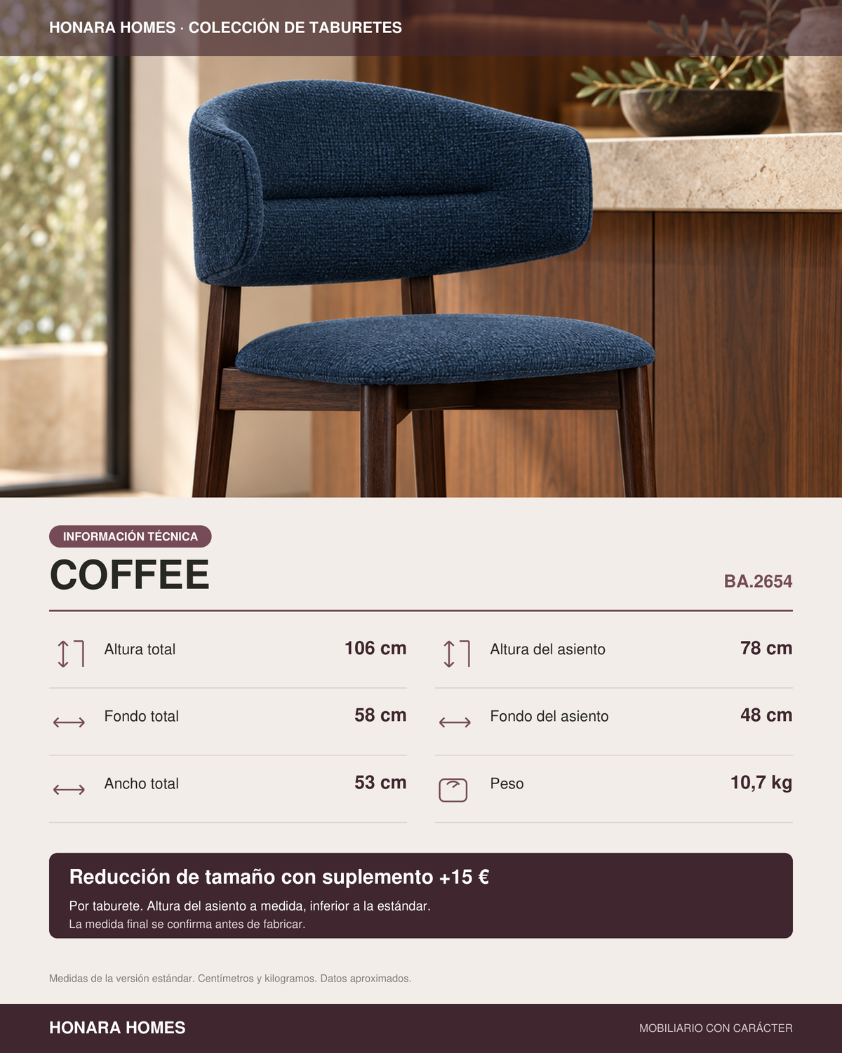 Taburete Coffee en ambiente · Honara Homes