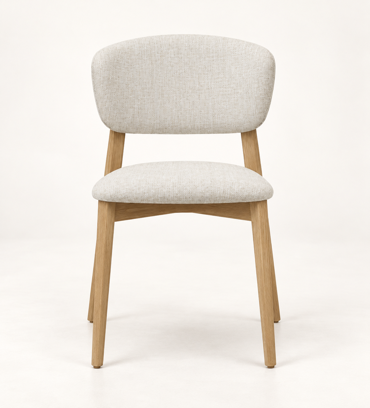 Silla Lira, madera medio, asiento tapizado, vista ambiente
