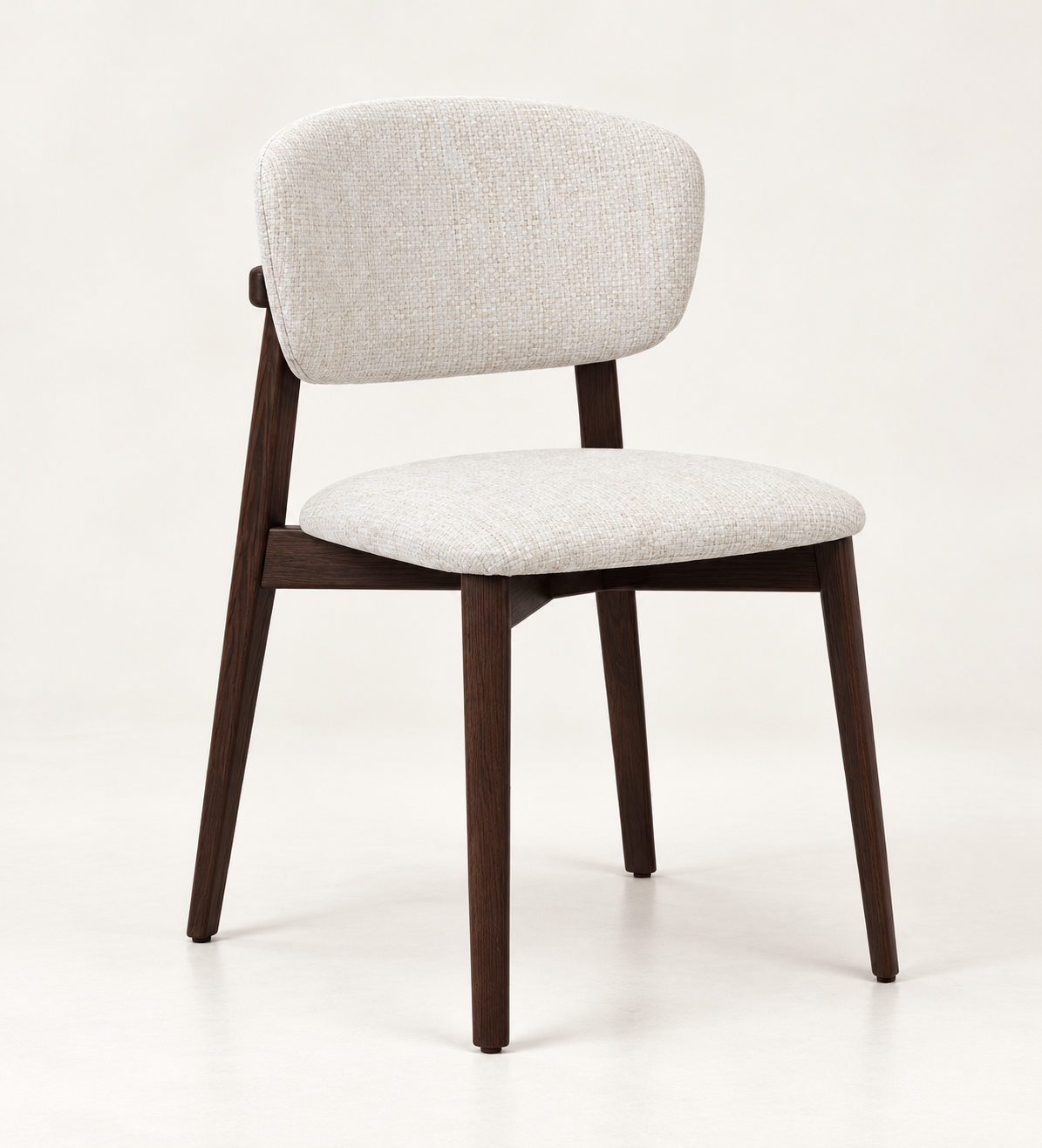 Silla Lira, madera medio, asiento tapizado, vista ambiente