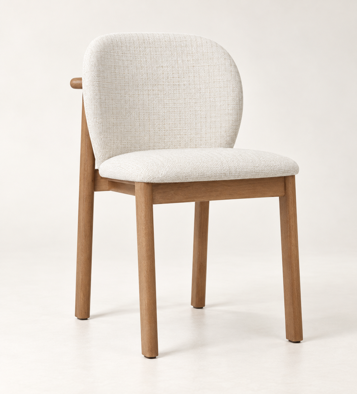 Silla Nara, madera medio, asiento tapizado, vista ambiente
