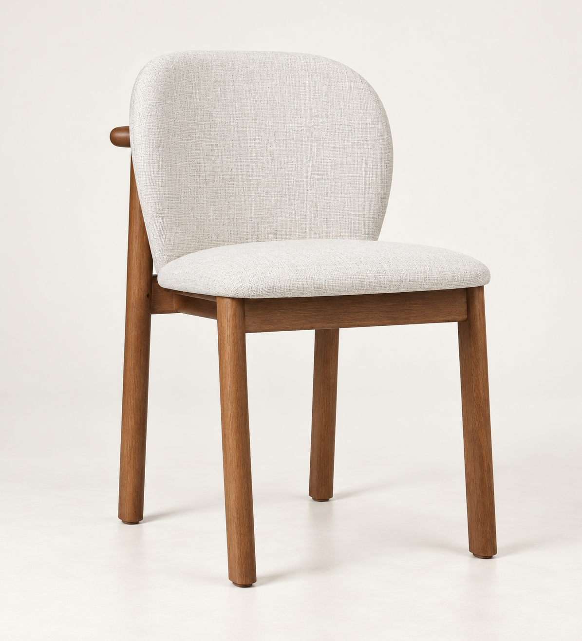 Silla Nara, madera medio, asiento tapizado, vista ambiente