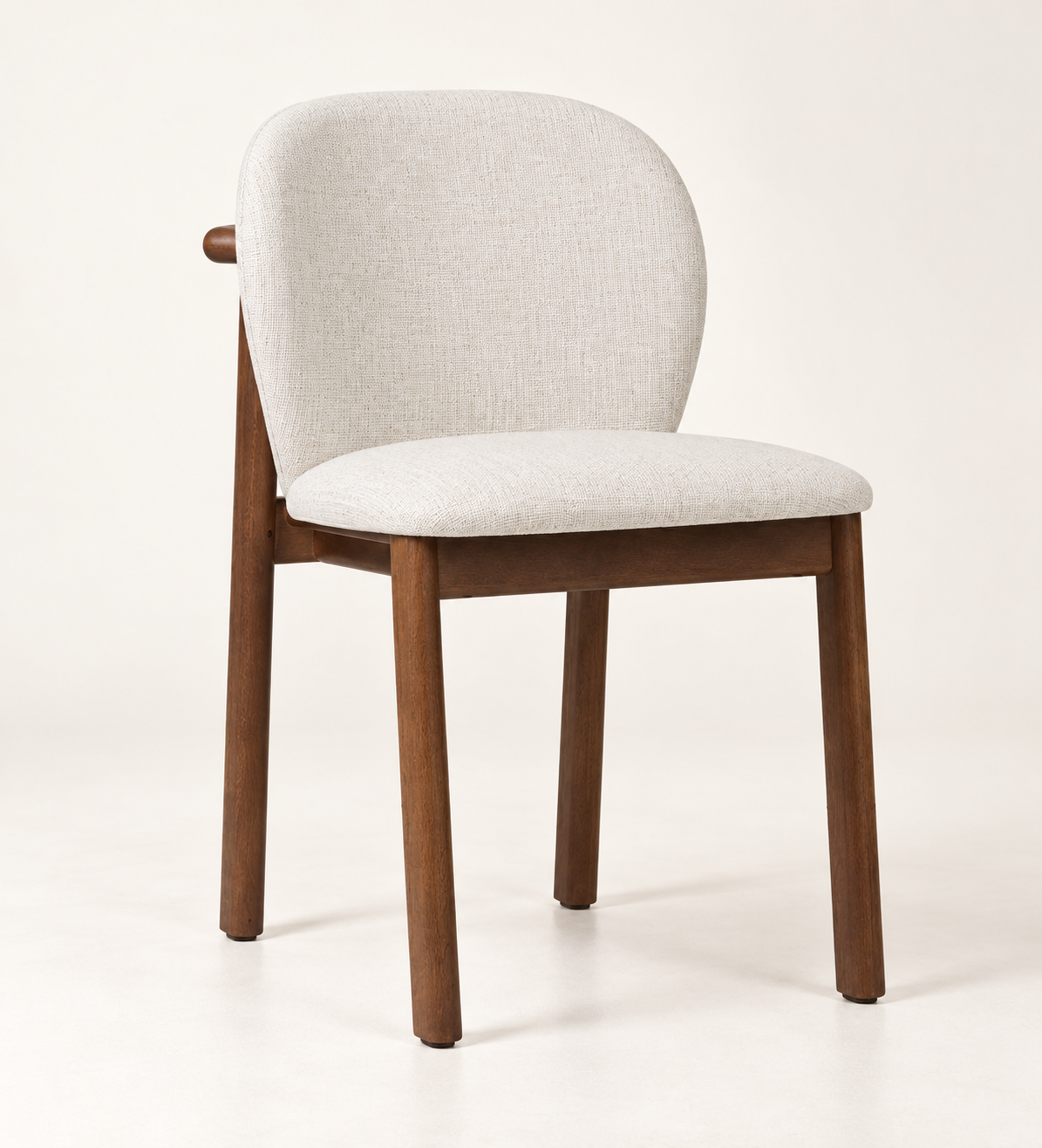 Silla Nara, madera medio, asiento tapizado, vista ambiente