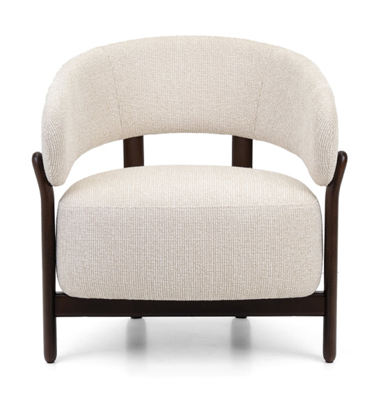 Sillón Baobab con respaldo tapizado y estructura de madera