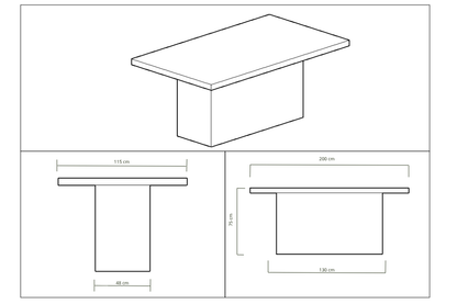 plano de mesa de microcemento